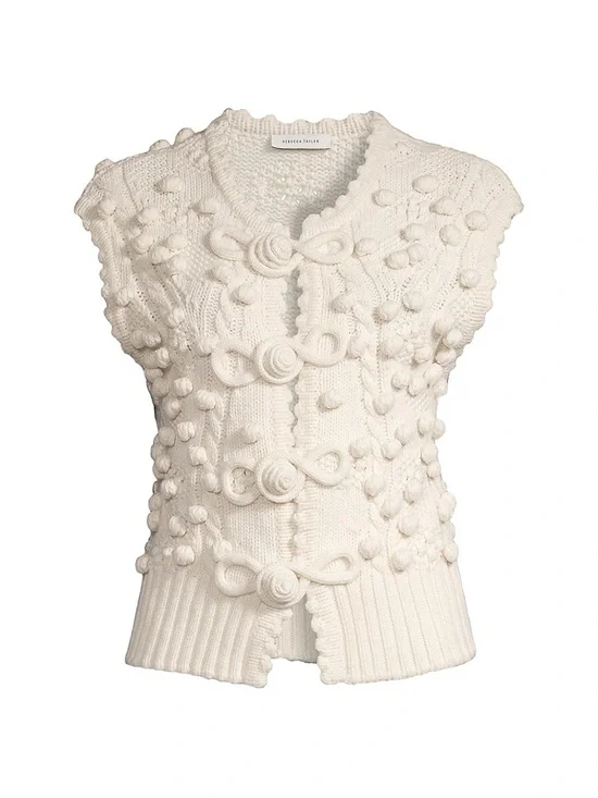 NWT Rebecca Taylor Bauble Cable Vest - Picture 1 of 6